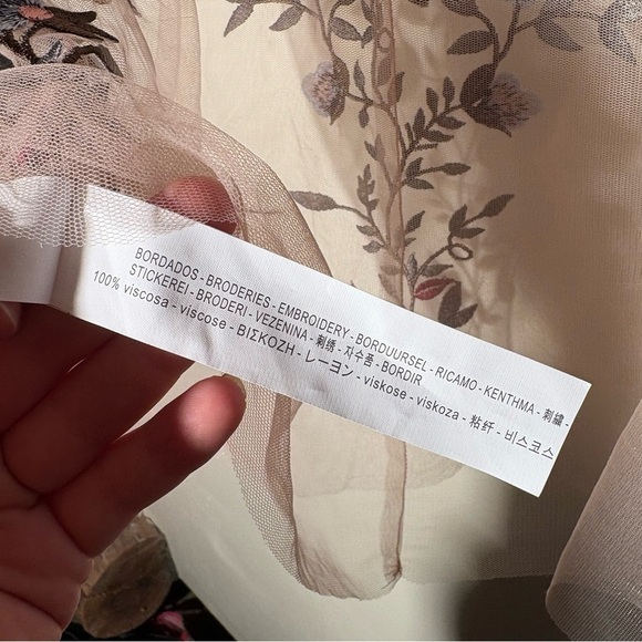 Zara Sheer Tulle Emroidered Blouse - Picture 14 of 14